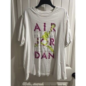 Air Jordan Jumpman Mens NIKE Stencil White Crew Tee T-shirt CJ6308-100 - XXL VTG